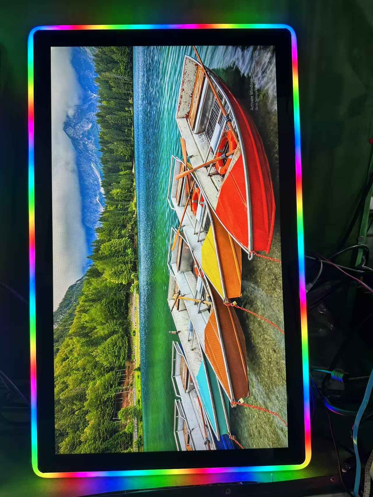 หน้าจอเกมหน้าจอสัมผัสแบบ capacitive 27 นิ้วพร้อม RGB LED
