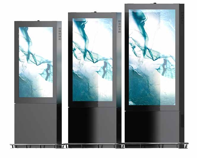 ทนต่อสภาพอากาศกลางแจ้ง 32 43 55 86 98 100 นิ้ว 4K LCD 3000 Nits IP65 Kiosk